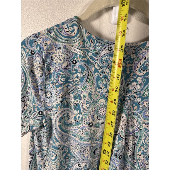 J Jill Wear Ever Collection Paisley S/S Dress Size Sm Petite Side Pockets P1 - Picture 7 of 8